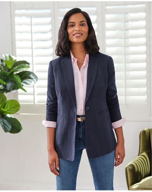 Longline Linen Blazer