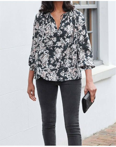 Wrap Hem Blouse