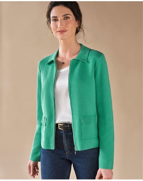 Wool Blend Milano Zip Jacket