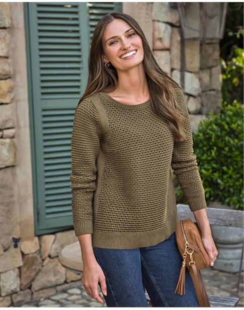 Cotton Mesh Boat Neck