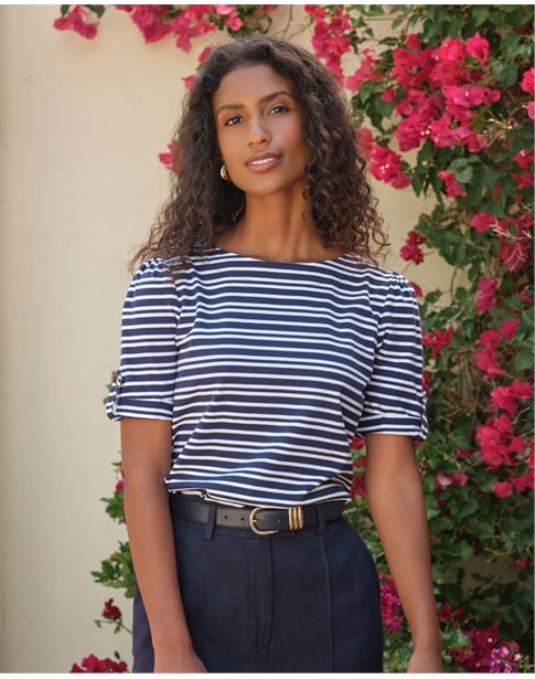 Button Tab Sleeve Tee