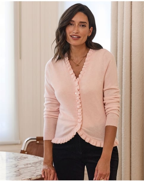 Cashmere Ruffle Cardigan