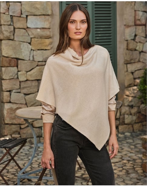 Organic Cashmere Gassato Poncho