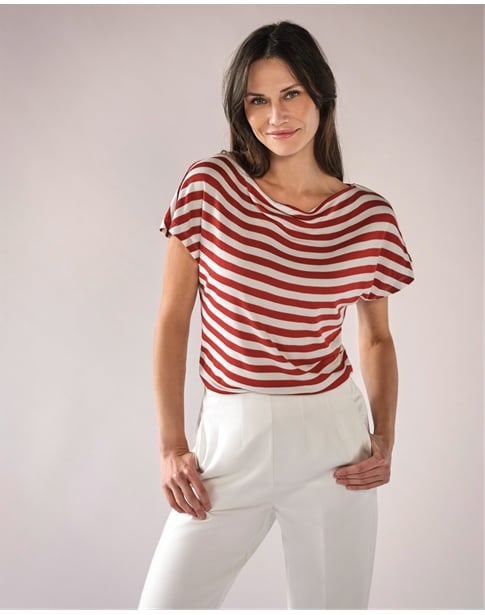 Stripe Cowl Top