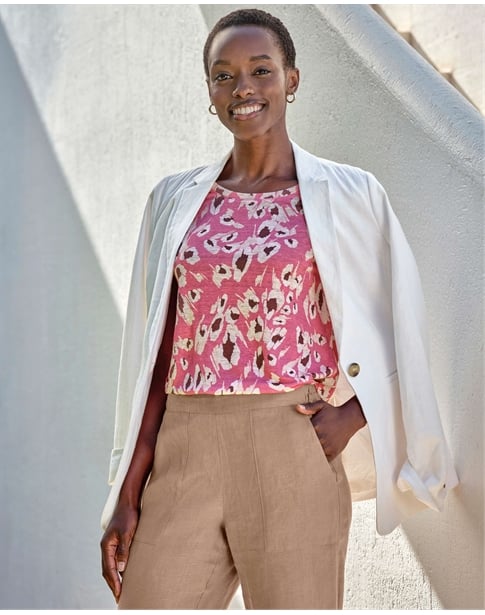 Longline Linen Blazer