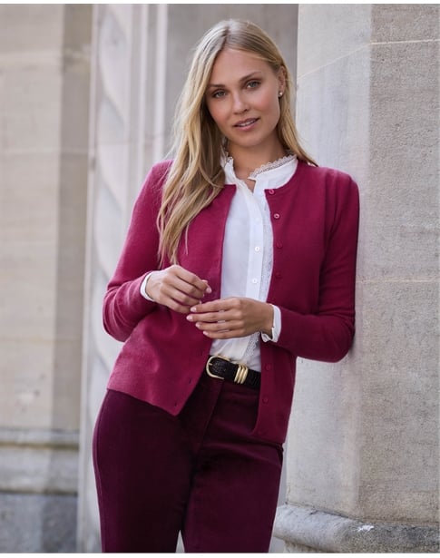 Cashmere Crew Neck Cardigan