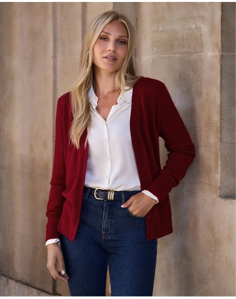 Cashmere V Neck Cardigan