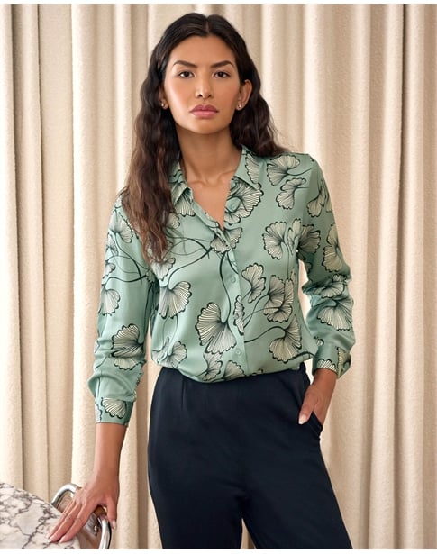 Sand Washed Pure Silk Satin Blouse
