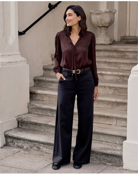 Tailored Compact Stretch Slim Wide Trouser