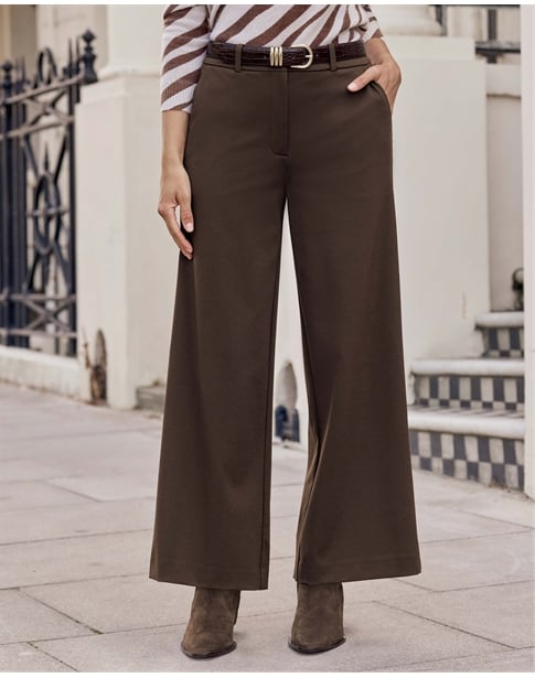 Tailored Compact Stretch Slim Wide Trouser