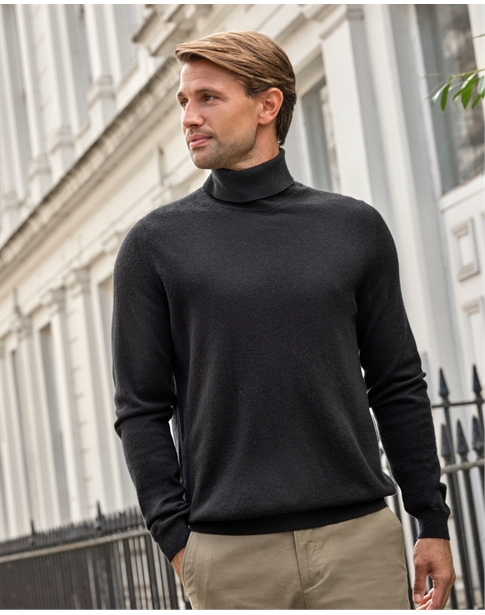 Mens Cashmere Roll Neck Sweater