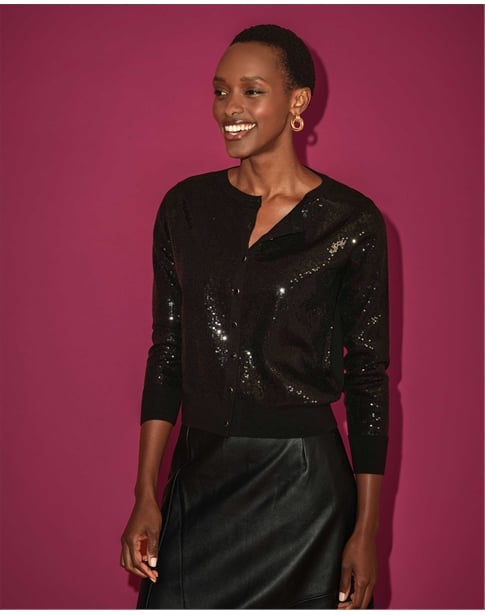 Sequin Crew Cardigan