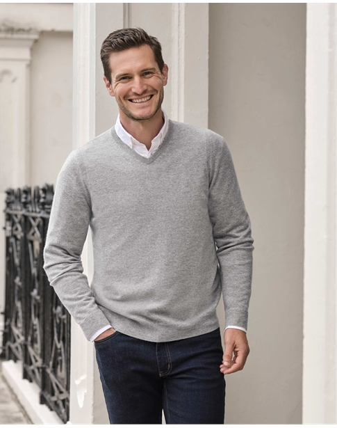 Mens Cashmere V Sweater