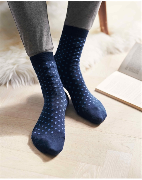 Womens Spot Pima Cotton Socks