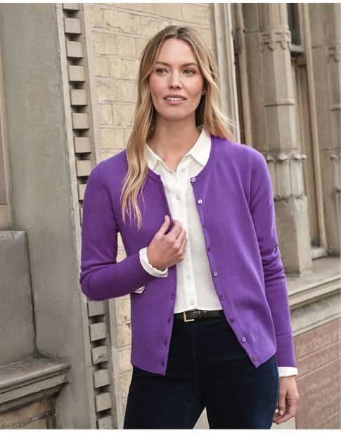 Cashmere Crew Neck Cardigan