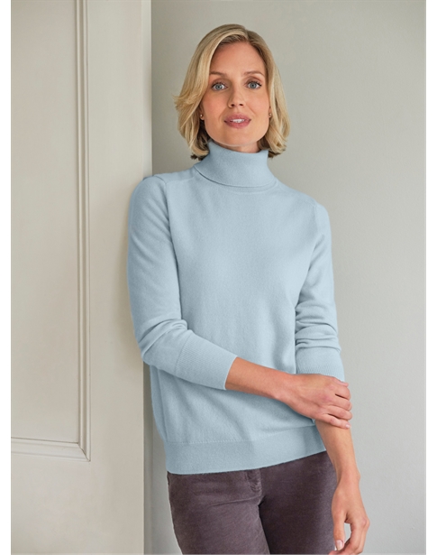 Womens Cashmere Polo Neck Sweater