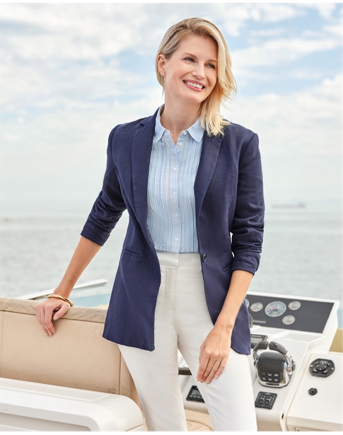 Longline Linen Blazer