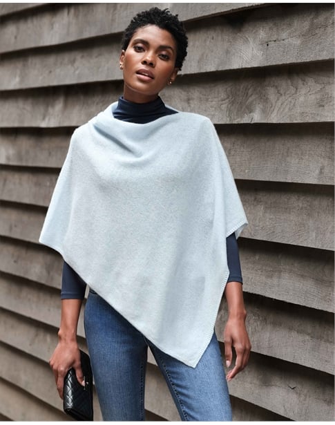 Heather Dove | Organic Cashmere Gassato Poncho | Pure Collection