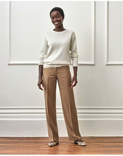 Wool Blend High Waist Trouser