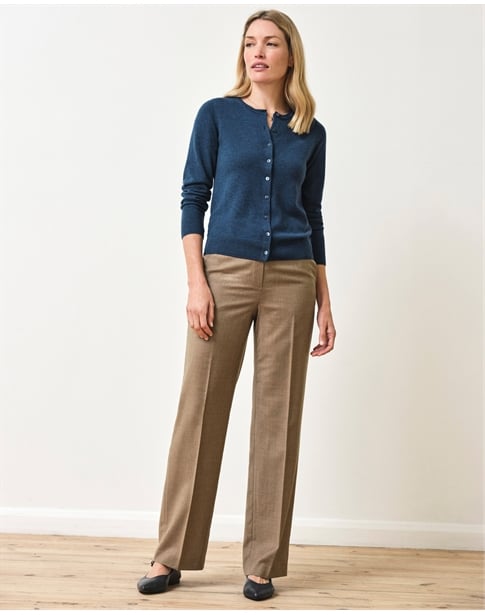 Wool Blend High Waist Trouser