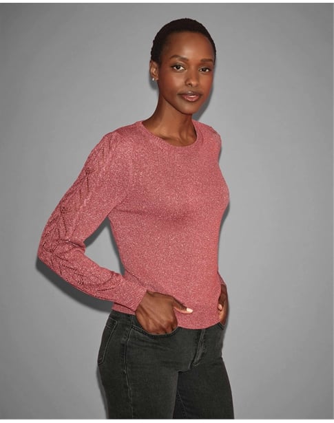 Metallic Cable Sweater