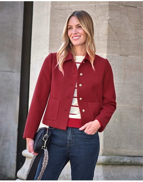 Wool Blend Collar Jacket