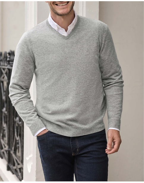 Mens Cashmere V Sweater