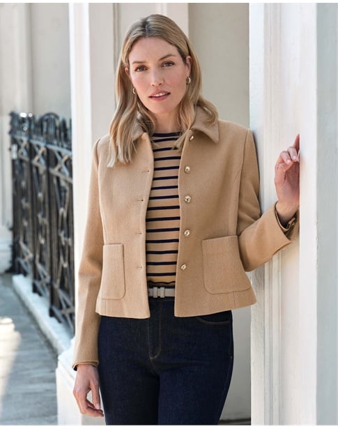 Wool Blend Collar Jacket