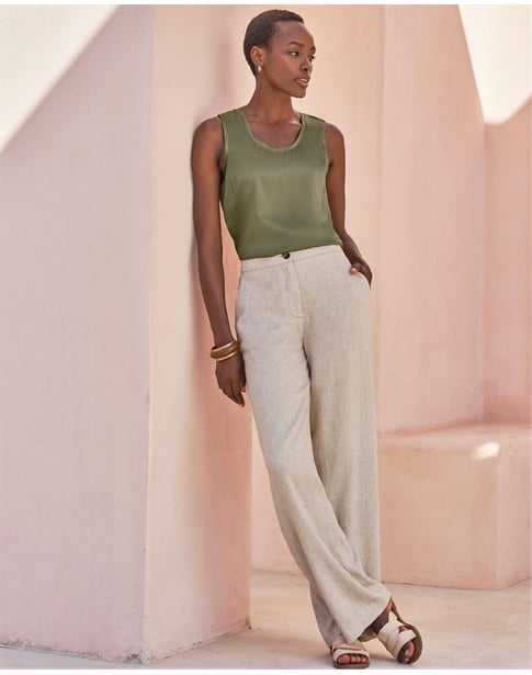 Textured Linen Trouser