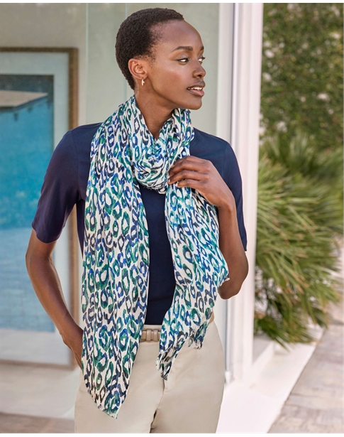 Silk Blend Printed Scarf