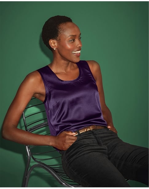 Silk Front Jersey Vest