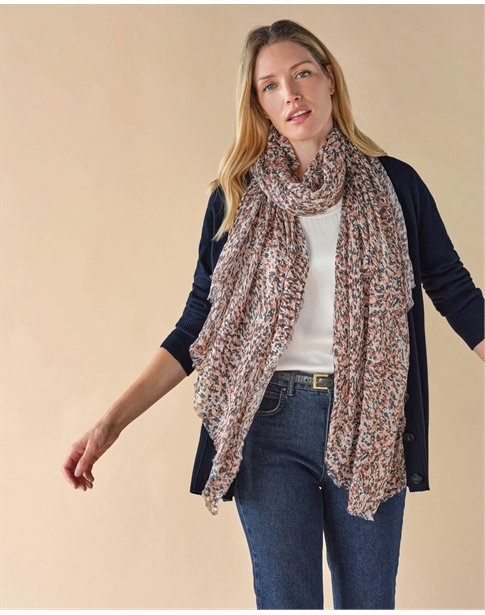 Silk Blend Printed Scarf