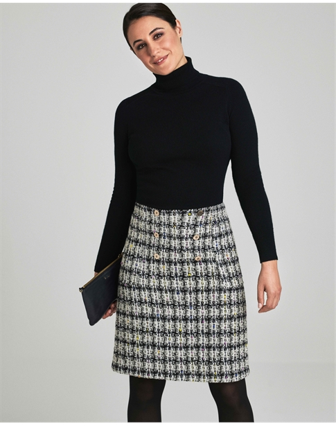 Aubergine | Womens Cashmere Polo Neck Sweater | Pure Collection