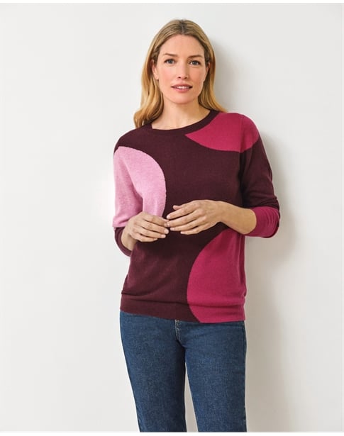 Cashmere Blend Boyfriend Spot Sweater