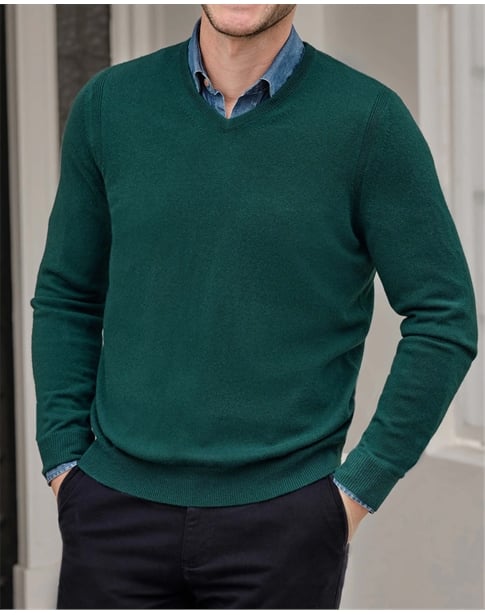 Mens Cashmere V Sweater
