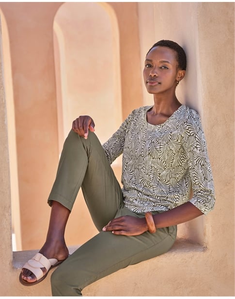 LINEN 3/4 SLEEVE TOP