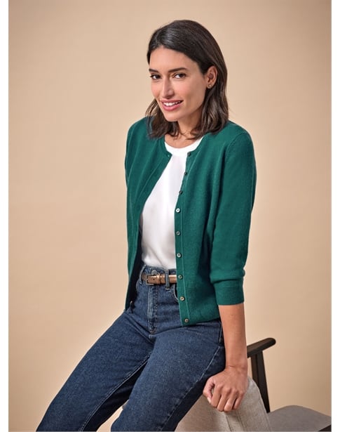 Cashmere Cropped Cardigan