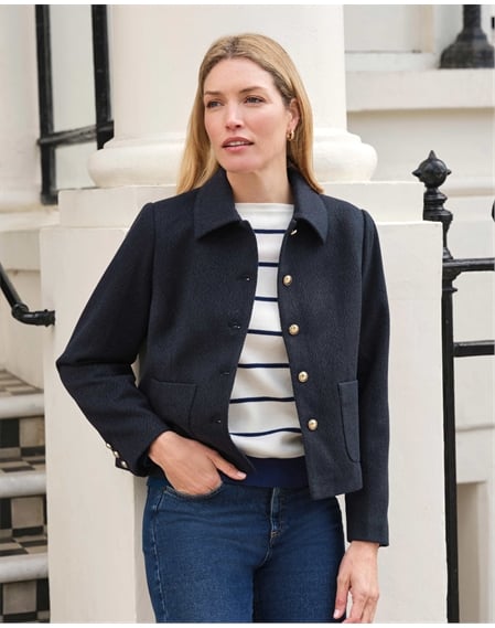 Wool Blend Collar Jacket