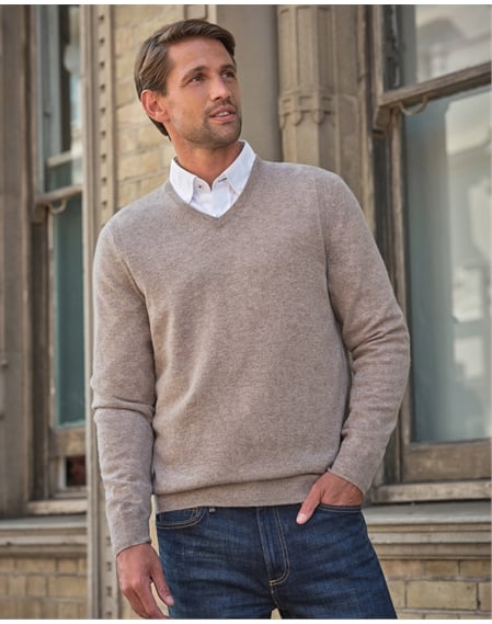 Mens Cashmere V Sweater