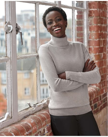 Womens Cashmere Turtle Neck Sweater