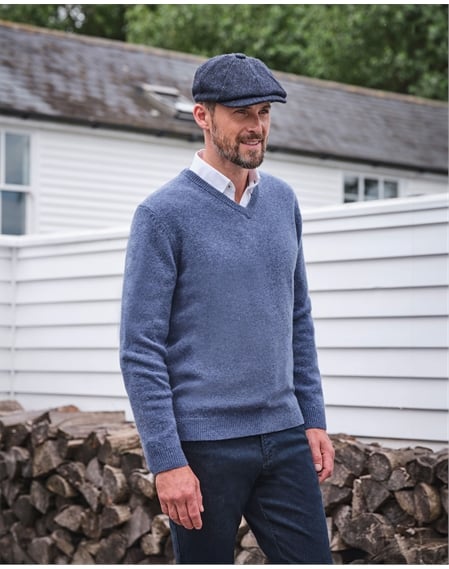 Mens Lambswool V Neck Sweater