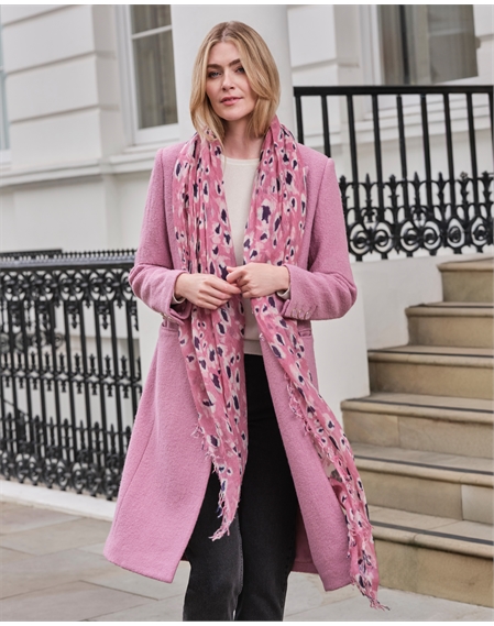 Boucle Wool Double Breasted Coat