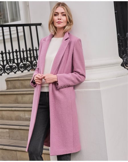 Boucle Wool Double Breasted Coat