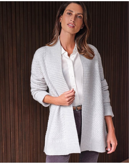Cashmere Lux Cable Edge To Edge Cardigan