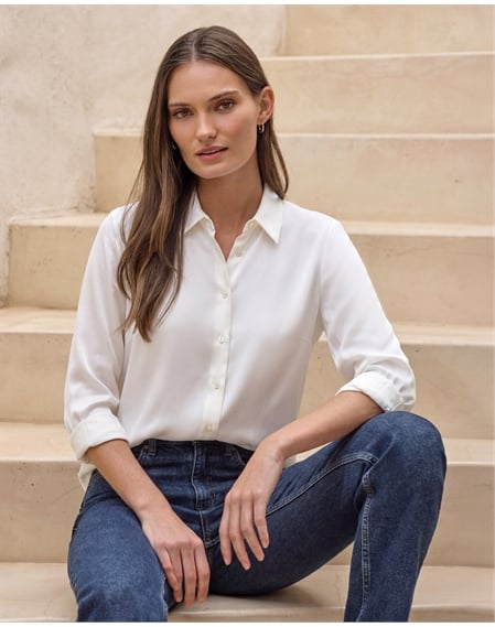 Sand Washed Pure Silk Satin Blouse