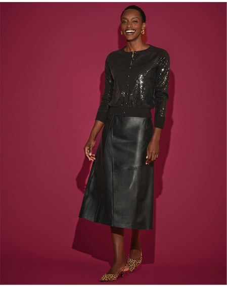 Leather Midi Skirt