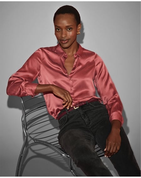 Sand Washed Pure Silk Satin Blouse