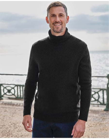 Mens Lambswool Turtle Neck Sweater