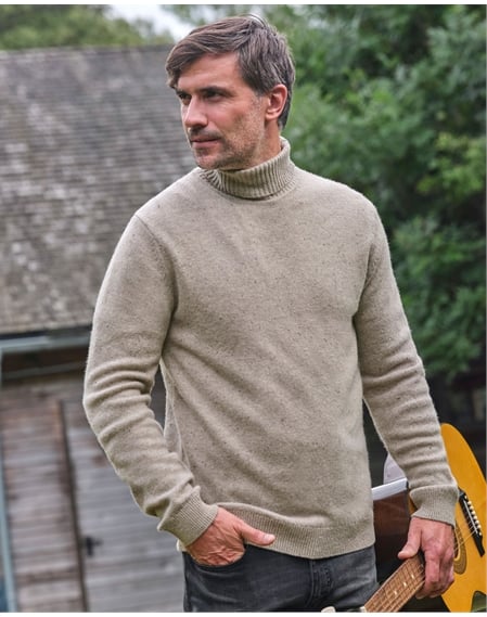 Mens Lambswool Turtle Neck Sweater