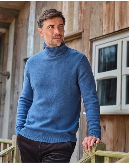 Mens Lambswool Turtle Neck Sweater